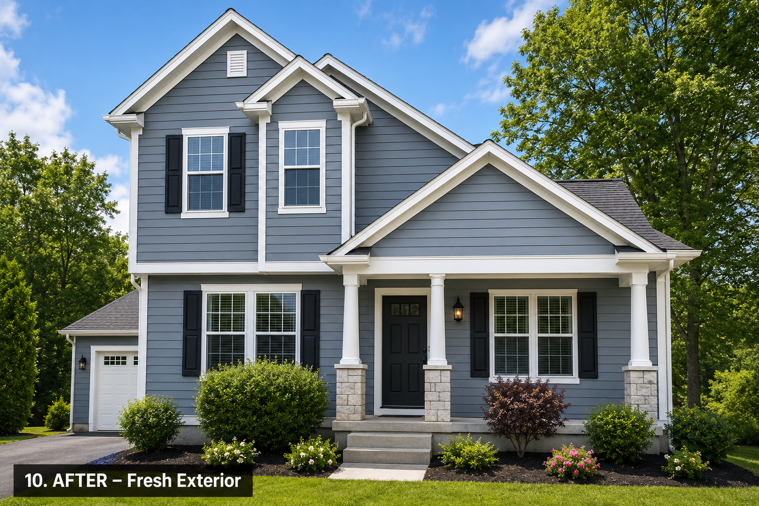 After exterior painting by LMK Home Services Wake Forest NC