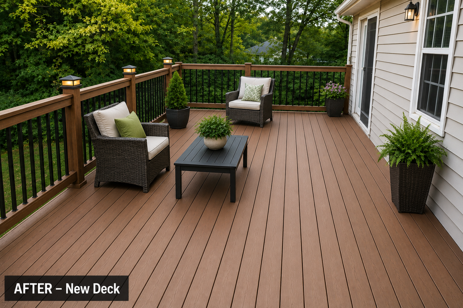 Custom deck built by LMK Home Services in North Raleigh NC